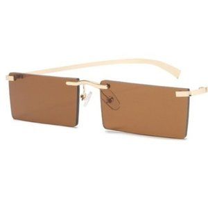 Brown Rimless Sunglasses